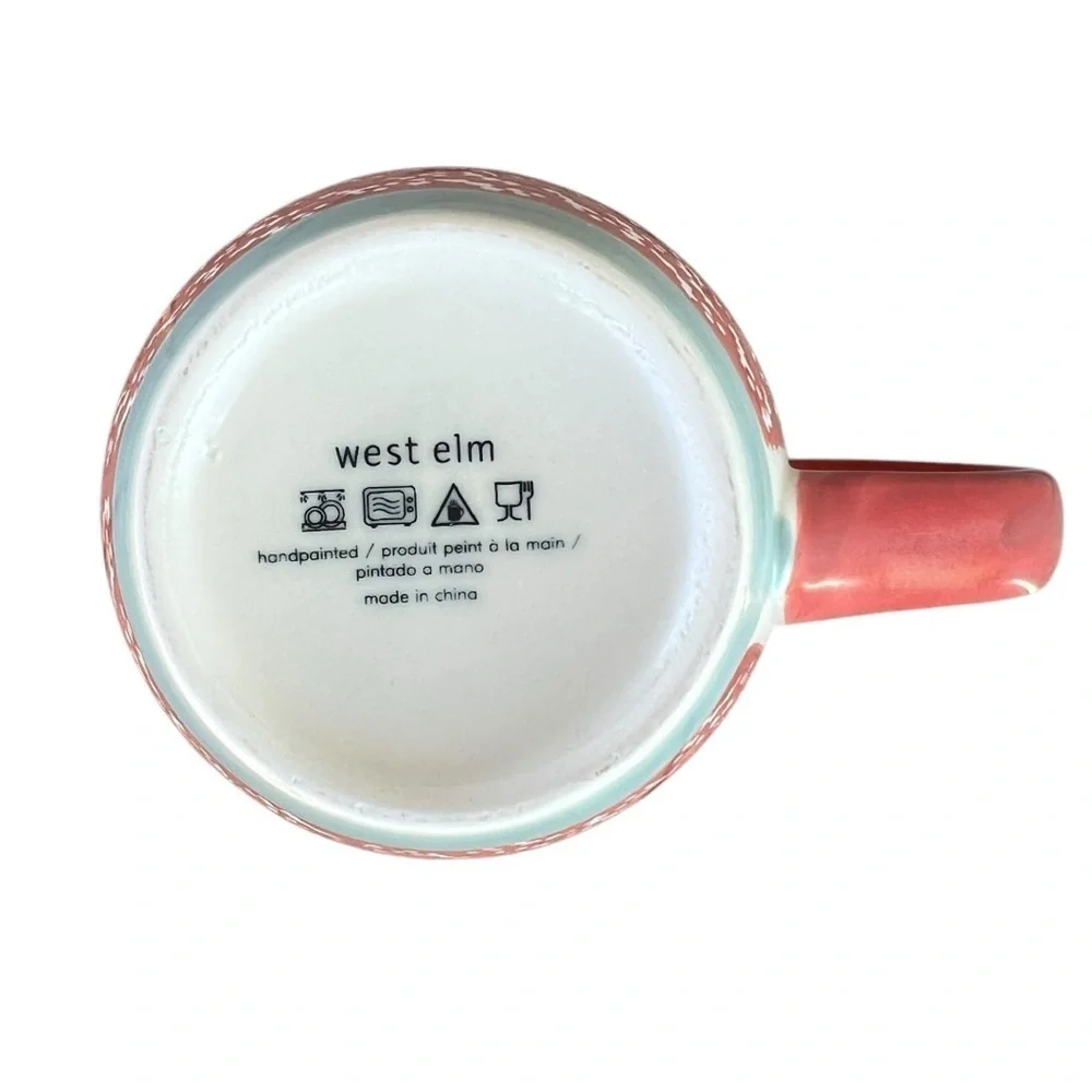 West Elm Scandi Forest Hand-Painted Stoneware Holiday Coffee Mug Replacement
